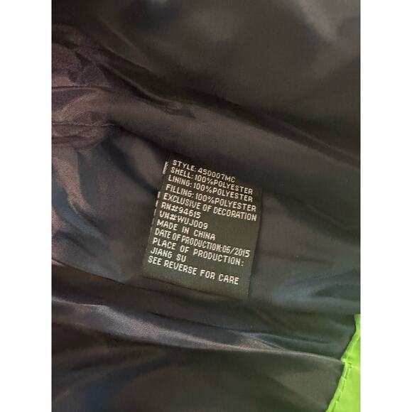 Protection System Boys Bubble Jacket Navy Blue and Green Size 5/6 - Picture 4 of 7